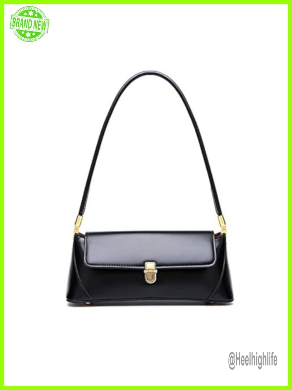Vintage PU Leather Shoulder Bag with Buckle Closure